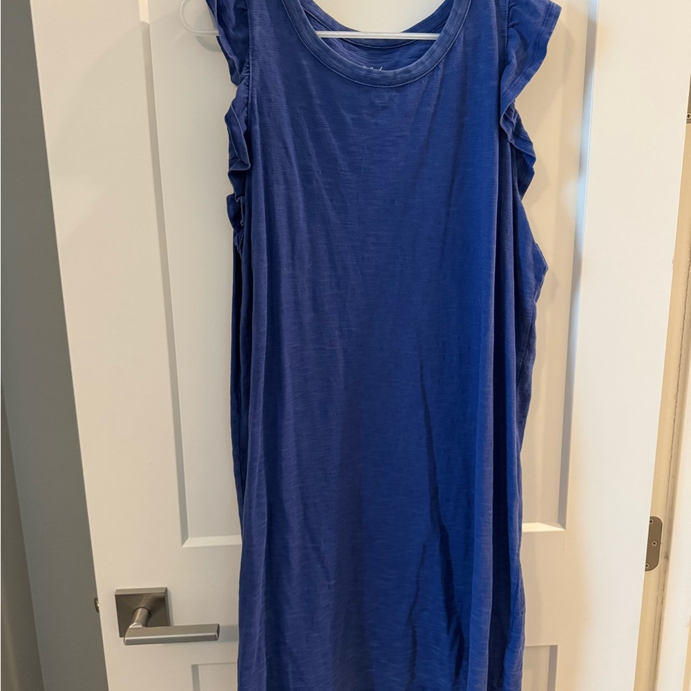 Blue Ruffle Sleeve Dress